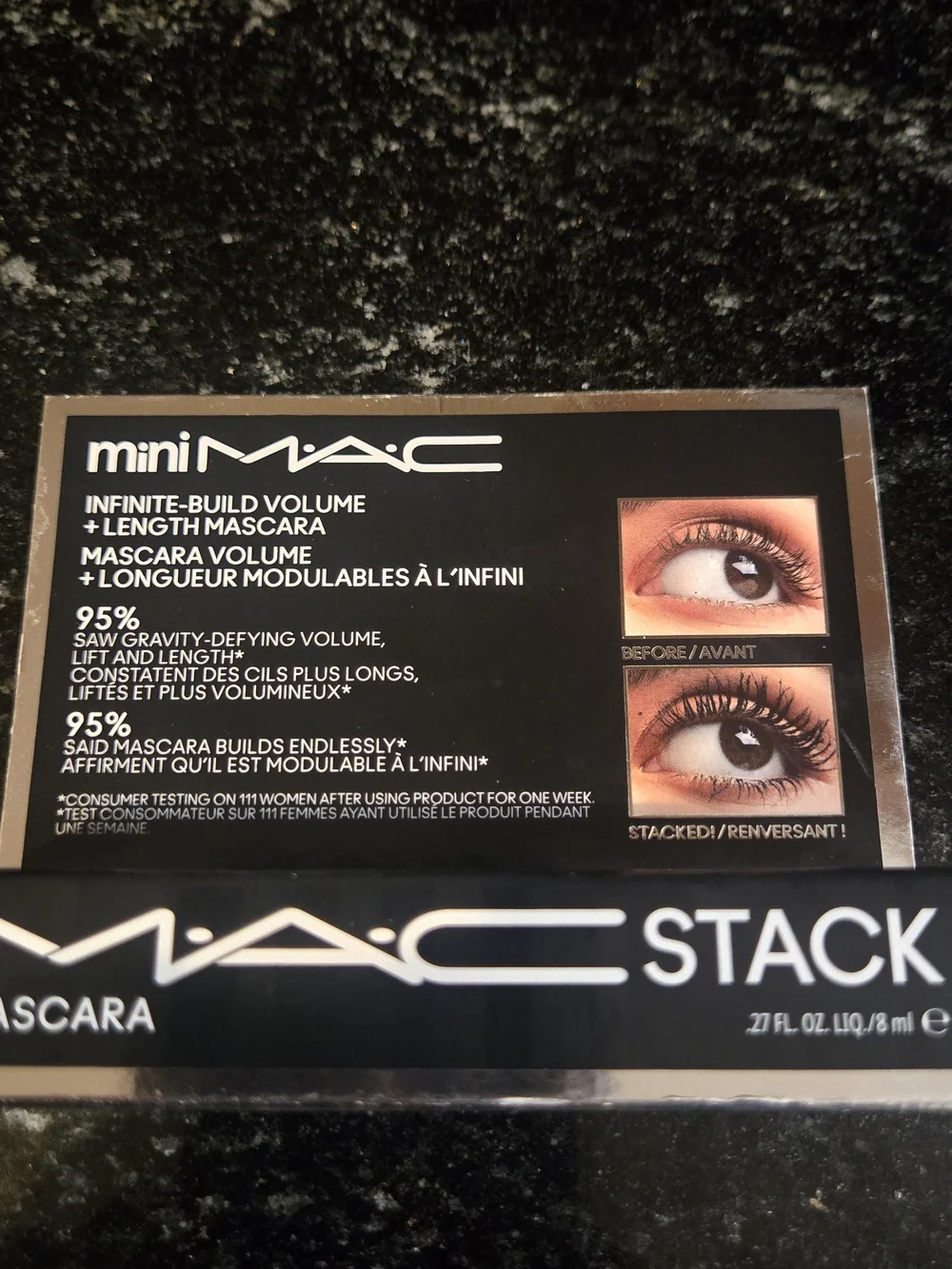 MAC Cosmetics Mini Stack Infinite-Build Volume + Length Mascara – Black